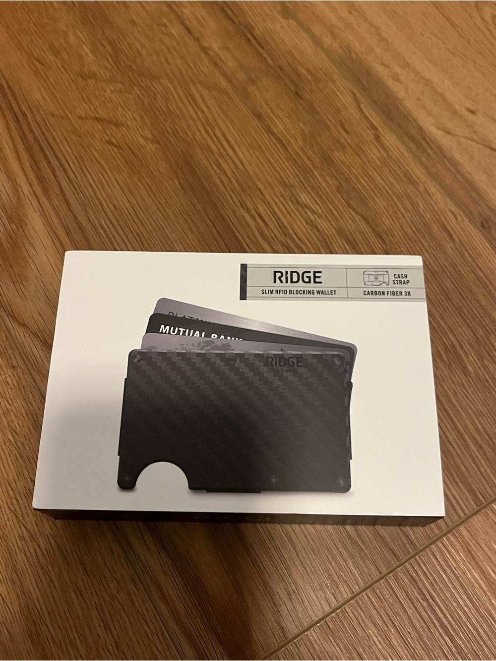 Ridge Carbon Fiber 3K Wallet with cash strap